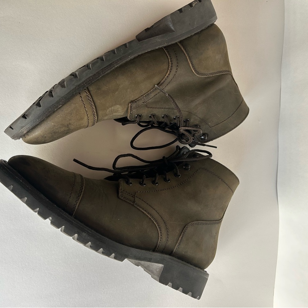 Thursday Men's Dark Olive Brown Leather Boots - Picture 8 of 16